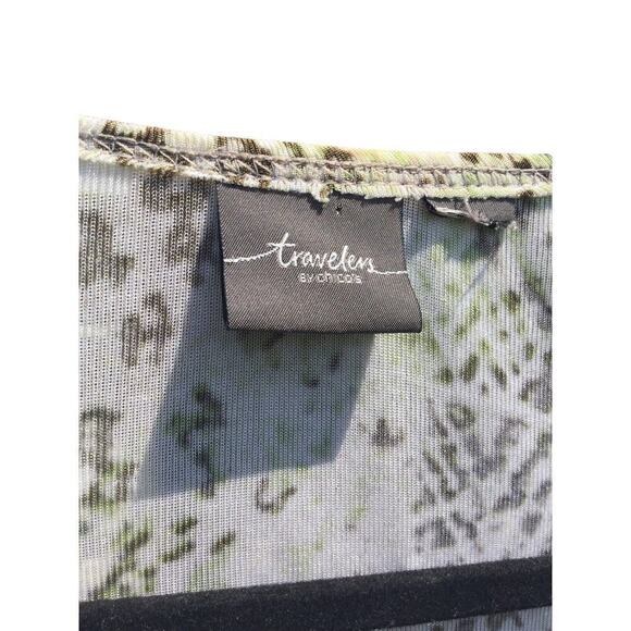 Chicos Travelers Womens Open Cardigan XL Animal Print White Snake Vacation Work - Picture 2 of 8